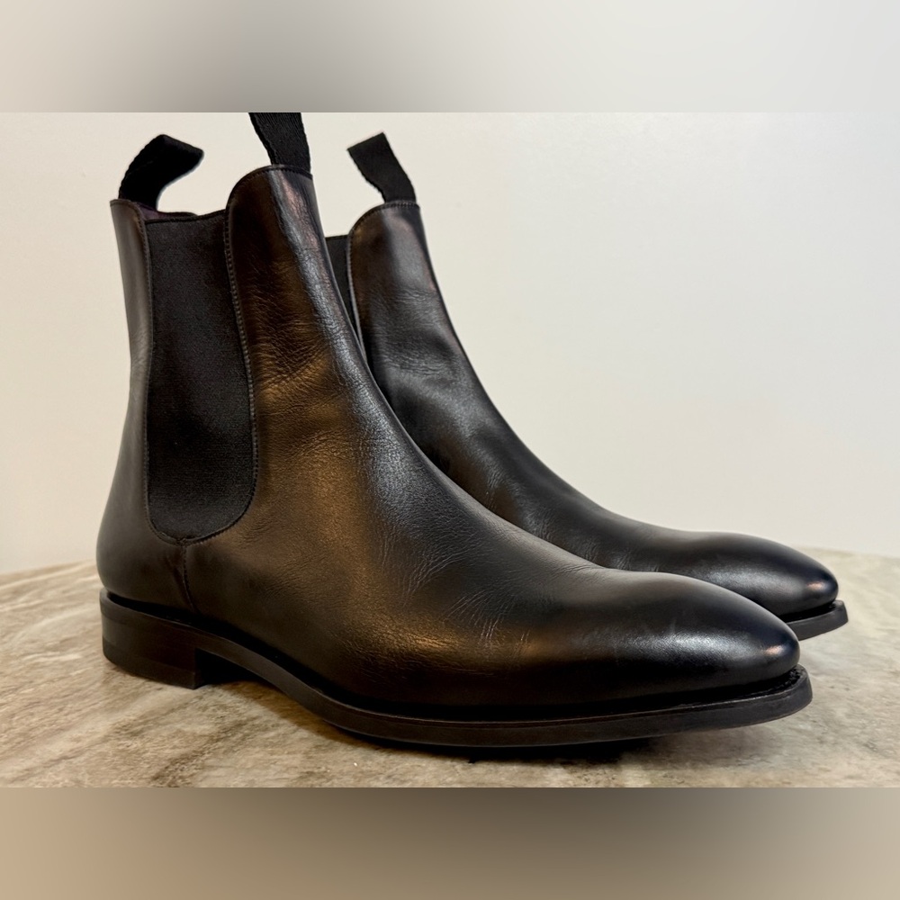 CARMINA BLACK LEATHER CHELSEA BOOT 80186 INCA UK 9 / US 10 Goodyear Spain $700 - Picture 4 of 13